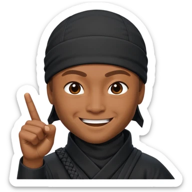 Crea un memoji con este emoji 🥷🏽 y este👈🏽 sticker