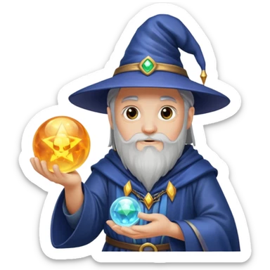 wizard holding a sphere sticker
