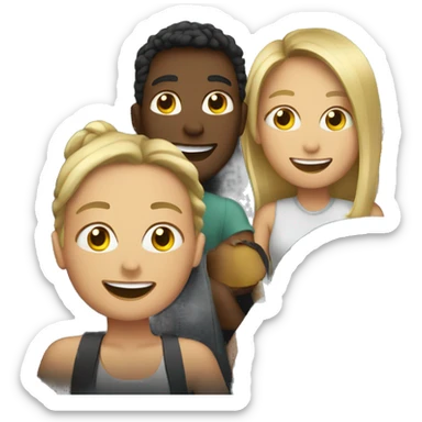 friends enjoying car ride sticker