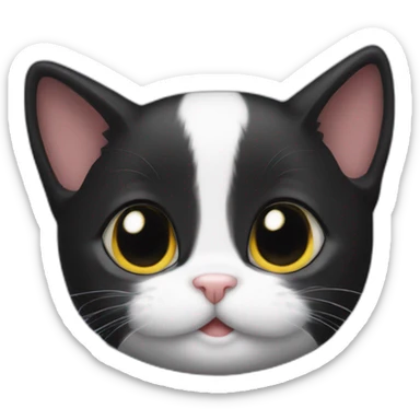 Tuxedo kitten being shy sticker