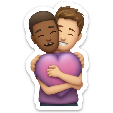 A heart close to heart of person when they hug sticker