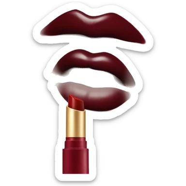 dark red lip stain sticker