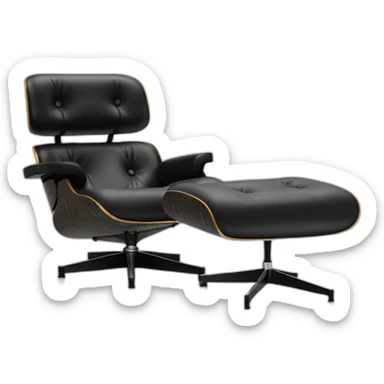 black eames lounge chair with ottoman sticker