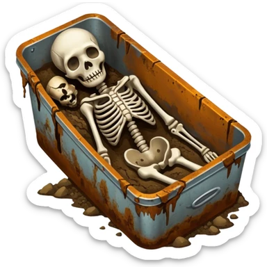 tin figure buried with a corpse sticker