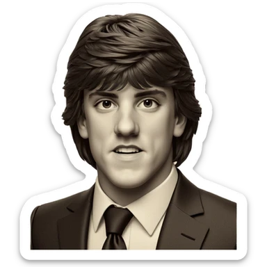 monochrome boy in formal suit sticker
