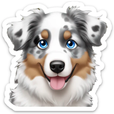 merle australian shepherd puppy with blue eyes sticker