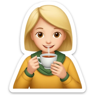 Drinking a cup of tea sticker