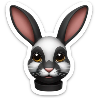 Lapine arlequin moitié du visage gauche noir sticker