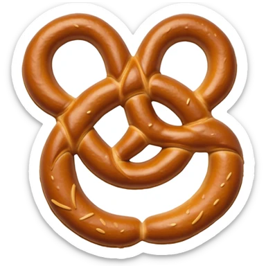 Pretzel shaped like a Mickey Mouse silhouette one big circle with 2 ear circles sticker