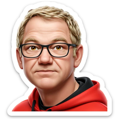 boy in red hoodie portrait sticker