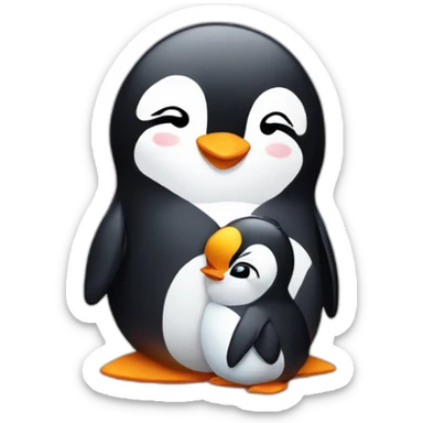 Penguin hugging princess sticker