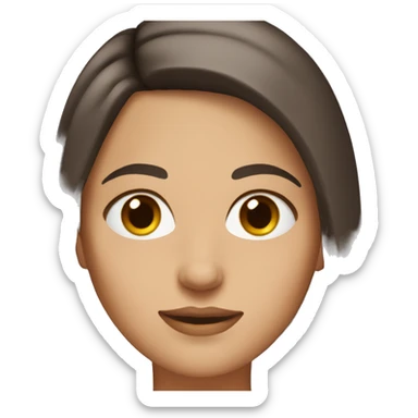 brunette woman with straight hair and brown eyes sticker