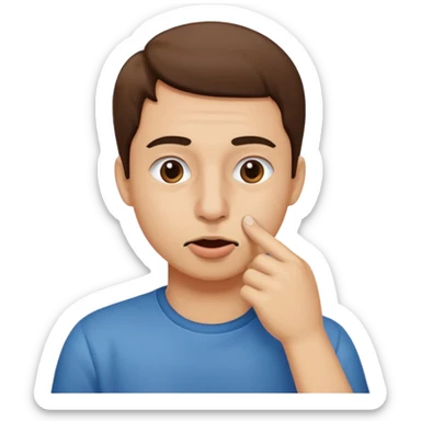 Create an emoji that is picking his nose make it a circle emoji  sticker