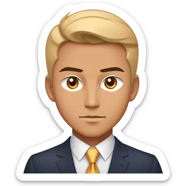Napoleon Hill → a sharp-suited, focused man with a thoughtful gaze, a small determined smile, and an aura of golden determination — the living symbol of ambition, discipline, and the power of the mind to shape destiny. sticker