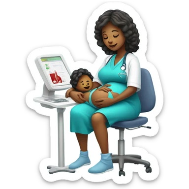 pregnant women having blood drawn sticker