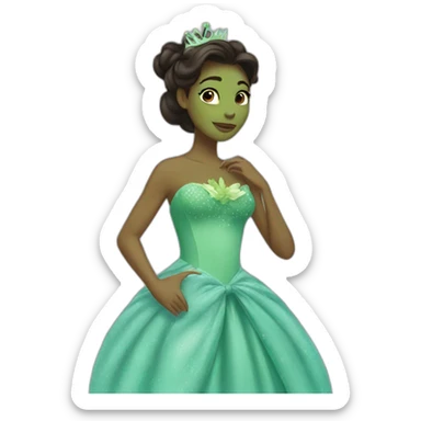 Tiana and the frog blue dress sticker