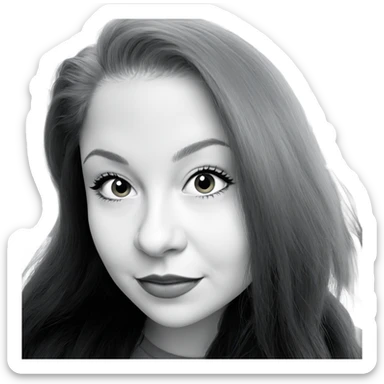 smiling girl portrait in greyscale sticker