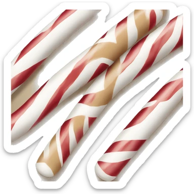 Beige and white candy cane sticker