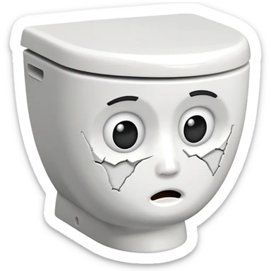 Skibidi Toilet with a face sticker