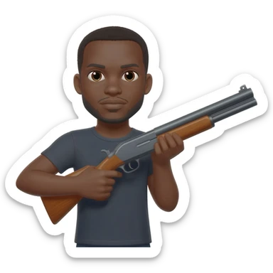Black man with shotgun sticker