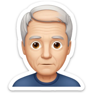 ahora hazme una hombre blanco viejito con el pelo corto y cafe oscuro sticker