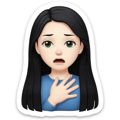 Girl pretending to choke herself  sticker