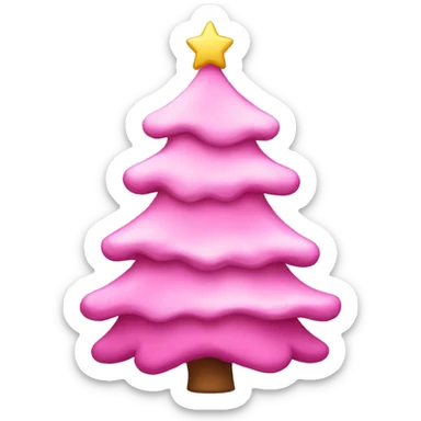 pink christmas tree sticker