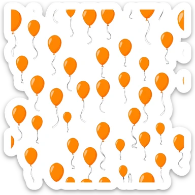 orange birthday party decorations  sticker