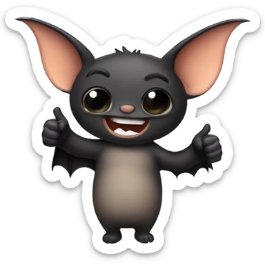 Bat thumbs up sticker