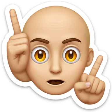 an emoji that with 2 fingers from one hand pointing their eyes a bit mad sticker