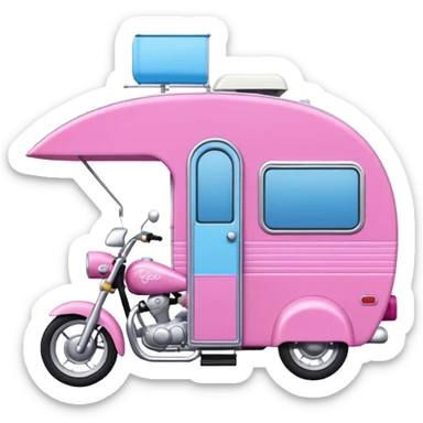 Barbie dream house Caravan-motorbike  sticker