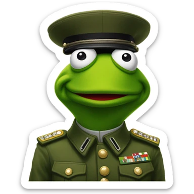 kermit the frog going to war sticker