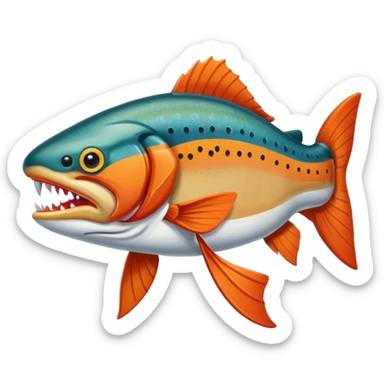 Cutthroat trout hockey mascot sticker