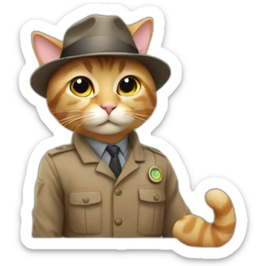 Cat investigator sticker