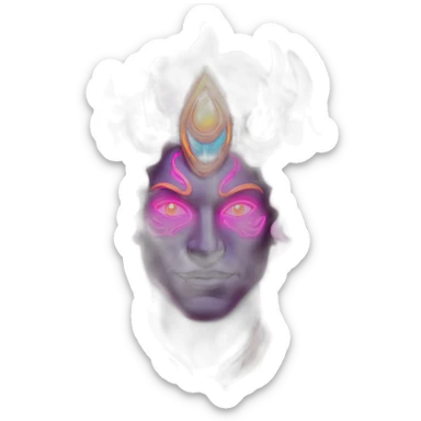 Flamboyant neon deity sticker