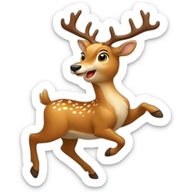 standing deer doing a russian dance sticker