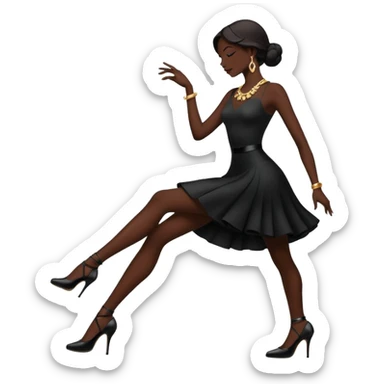 dancing silhouette with high heels sticker