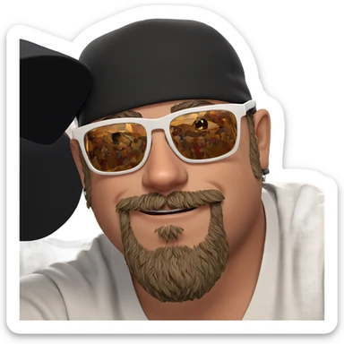 stylish boy with facial hair sticker