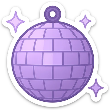lilac disco ball, twitter emoji style sticker