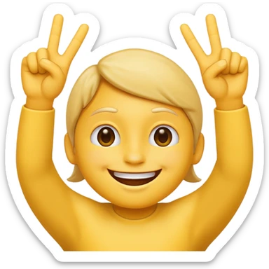 Can you make a smiling emoji that has 2 hands up with both middlefingers up? sticker