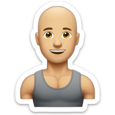 a musculine full body, bald head andrew tate sticker