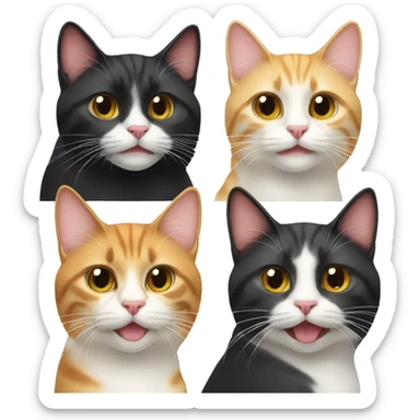 four cats looking really cool sticker