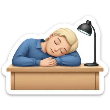 fell asleep on desk sticker