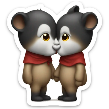 Kissing mousses sticker