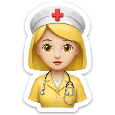 yellow dressed nurse sticker