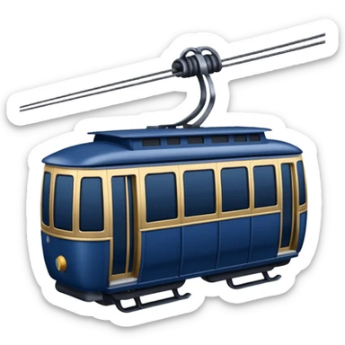 create an emoji of a cable car for a skiregion. dark navy blue colour and the word Lenk on it.  sticker