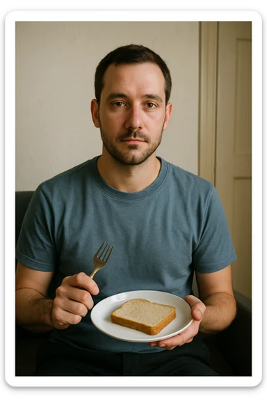 sartarosh xonada shunchaki tarelka v vilka ushlab utirsin tarelkada esa faqat non bulsin kayfiyati xam urtacha bulsin xursan bob ketmasin sticker