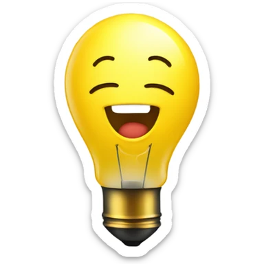 A yellow bulb feeling happy  sticker