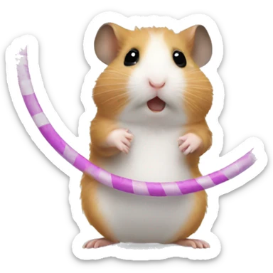 Hamster doing the hula hoop sticker