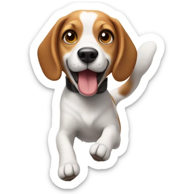 Football throwing a beagle sticker